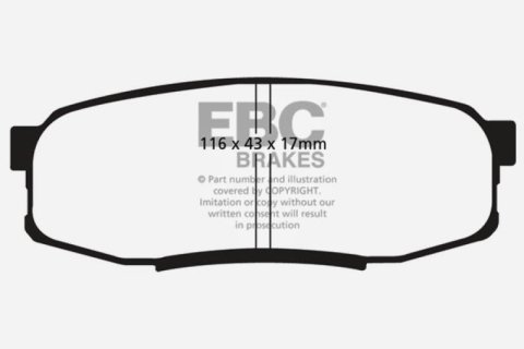 EBC 08+ Lexus LX570 5.7 Extra Duty Rear Brake Pads thumbnail 3