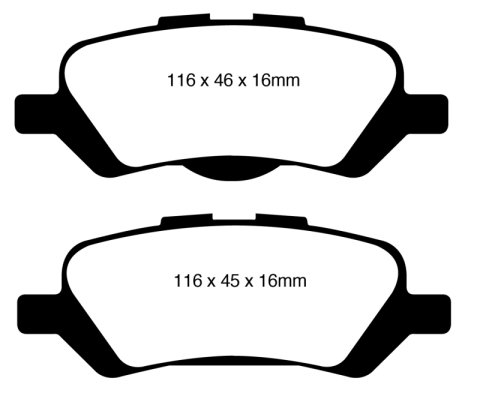 EBC 08+ Toyota Venza 2.7 Ultimax2 Rear Brake Pads thumbnail 1