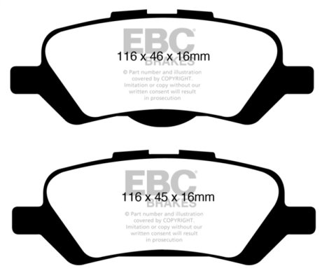EBC 08+ Toyota Venza 2.7 Ultimax2 Rear Brake Pads thumbnail 5