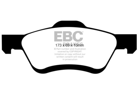 EBC 08-09 Ford Escape 2.3 Greenstuff Front Brake Pads thumbnail 2