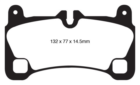 EBC 08-09 Volkswagen Touareg 3.6 (2 holes at bottom of backplate) Redstuff Rear Brake Pads thumbnail 1