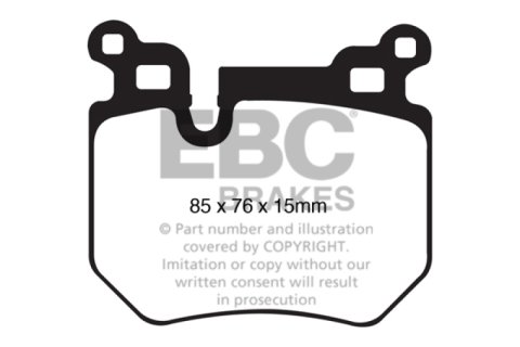 EBC 08-10 BMW 135 3.0 Twin Turbo Redstuff Rear Brake Pads thumbnail 4