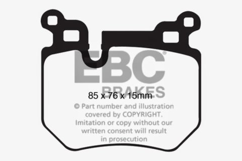 EBC 08-10 BMW 135 3.0 Twin Turbo Redstuff Rear Brake Pads thumbnail 6