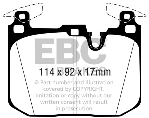 EBC 16-18 BMW M2 3.0L Turbo Redstuff Front Brake Pads thumbnail 9