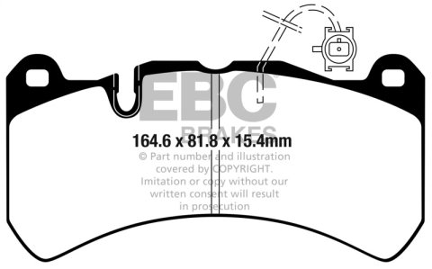 EBC 2016+ Alfa Romeo Giulia 2.9L Twin Turbo Yellowstuff Front Brake Pads thumbnail 8
