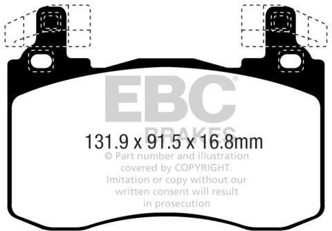 EBC 2019+ Genesis G70 2.0T (Brembo) Yellowstuff Front Brake Pads thumbnail 8
