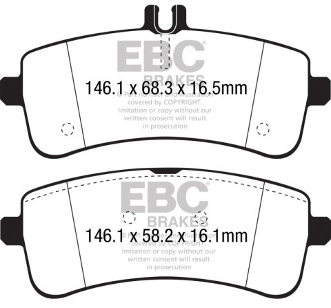 EBC 2015+ Mercedes-Benz C63 S AMG (W205) 4.0L Twin Turbo Bluestuff Rear Brake Pads thumbnail 8