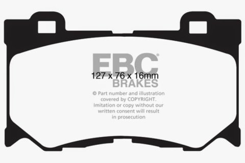 EBC 08-13 Infiniti FX50 5.0 Redstuff Front Brake Pads thumbnail 7