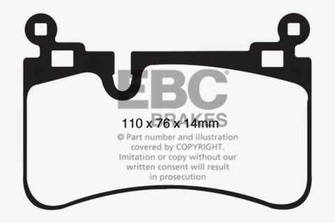 EBC 08-13 Mercedes-Benz C63 AMG (W204) 6.2 Bluestuff Rear Brake Pads thumbnail 4