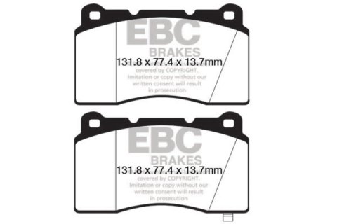 EBC 09+ Hyundai Genesis Coupe 2.0 Turbo (Brembo) Yellowstuff Front Brake Pads thumbnail 7