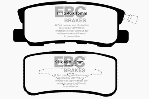 EBC 09+ Jeep Compass 2.0 (302mm Rear Rotors) Greenstuff Rear Brake Pads thumbnail 3