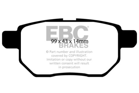 EBC 09-10 Pontiac Vibe 1.8 Ultimax2 Rear Brake Pads thumbnail 3
