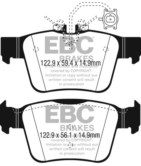 EBC 2017+ Alfa Romeo Giulia 2.0L Turbo Greenstuff Rear Brake Pads thumbnail 1