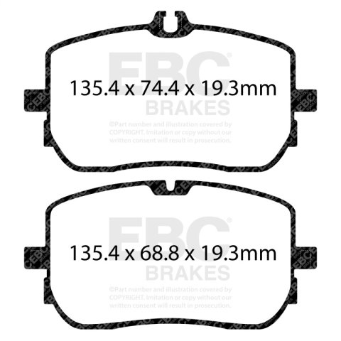 EBC 2019+ Mercedes-Benz A220 Sedan (V177) 2.0L Turbo Yellowstuff Front Brake Pads thumbnail 7