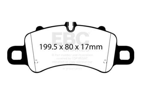 EBC Racing 2016+ Porsche 911 (991/2 w/Cast Iron Rotors) 3.0TT RP-1 Race Front Brake Pads thumbnail 3