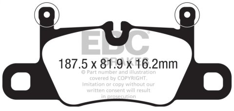 EBC 2018+ Porsche Cayenne (3rd Gen) 4.0TT Extra Duty Rear Brake Pads thumbnail 1