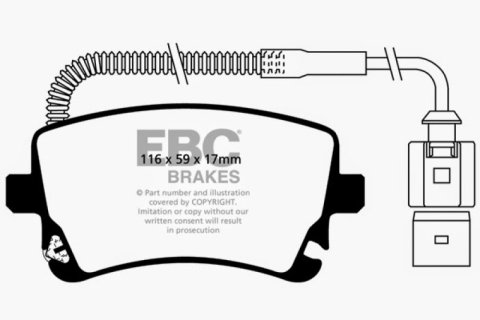EBC 09-11 Audi A6 Quattro 3.0 Supercharged Ultimax2 Rear Brake Pads thumbnail 6