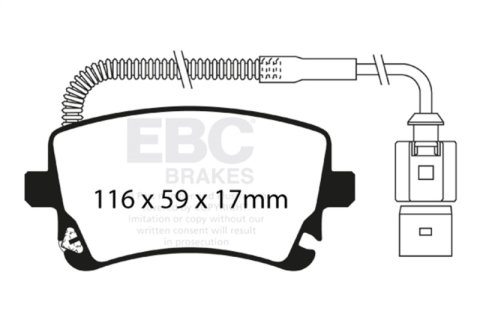 EBC 09-11 Audi A6 Quattro 3.0 Supercharged Ultimax2 Rear Brake Pads thumbnail 7