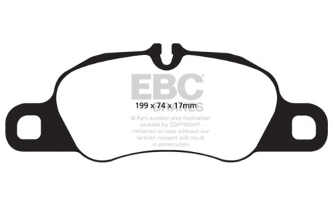 EBC 09-12 Porsche 911 (997) (Cast Iron Rotor only) 3.6 Carrera 2 Redstuff Front Brake Pads thumbnail 2