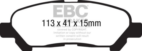 EBC 09-13 Toyota Highlander 2.7 2WD/4WD Yellowstuff Rear Brake Pads thumbnail 5