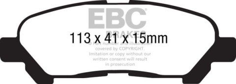 EBC 09-13 Toyota Highlander 2.7 2WD/4WD Yellowstuff Rear Brake Pads thumbnail 6