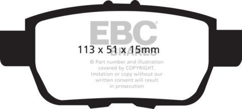 EBC 09-14 Acura TL 3.5 Redstuff Rear Brake Pads thumbnail 4