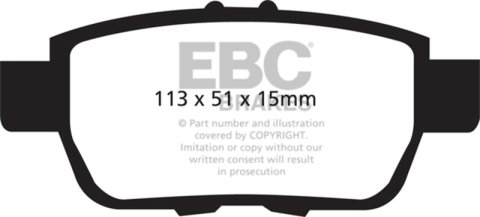 EBC 09-14 Acura TL 3.5 Redstuff Rear Brake Pads thumbnail 5