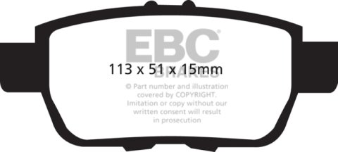 EBC 09-14 Acura TL 3.5 Redstuff Rear Brake Pads thumbnail 6