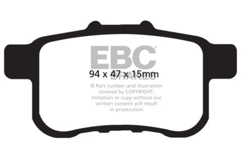 EBC 09-14 Acura TSX 2.4 Redstuff Rear Brake Pads thumbnail 5