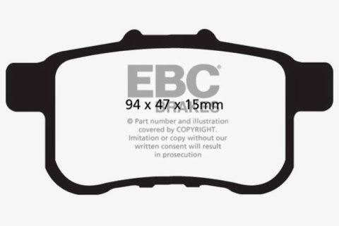EBC 09-14 Acura TSX 2.4 Redstuff Rear Brake Pads thumbnail 6