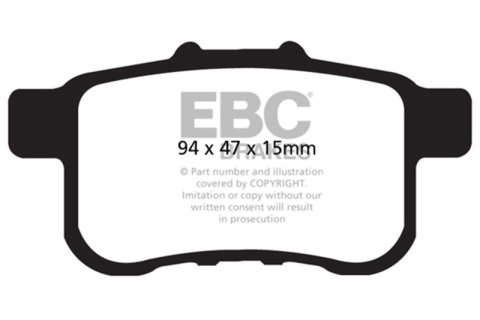 EBC 09-14 Acura TSX 2.4 Redstuff Rear Brake Pads thumbnail 7