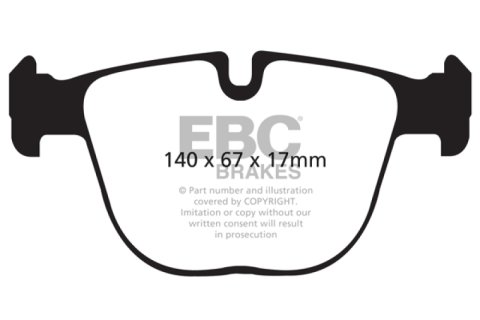 EBC 10+ BMW X5M 4.4 Twin Turbo Redstuff Rear Brake Pads thumbnail 4