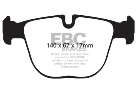 EBC 10+ BMW X5M 4.4 Twin Turbo Yellowstuff Rear Brake Pads thumbnail 1
