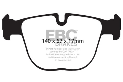 EBC 10+ BMW X5M 4.4 Twin Turbo Yellowstuff Rear Brake Pads thumbnail 6
