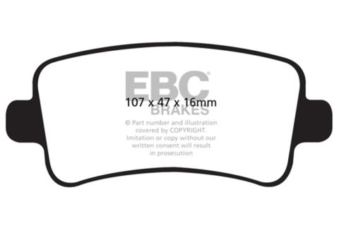 EBC 2013+ Chevy Impala 2.4L Redstuff Rear Brake Pads thumbnail 7