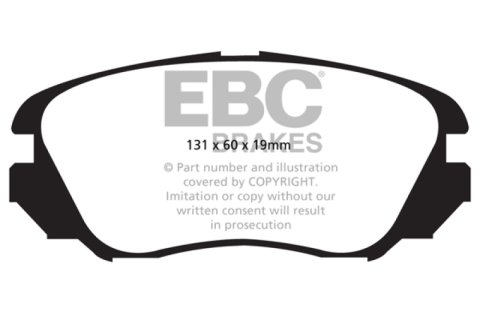 EBC 10+ Chevrolet Equinox 2.4 Greenstuff Front Brake Pads thumbnail 2