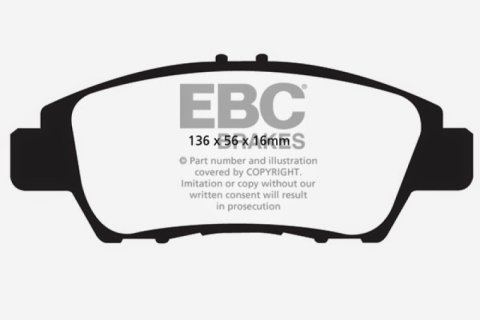 EBC 10+ Honda CR-Z 1.5 Hybrid Greenstuff Front Brake Pads thumbnail 5