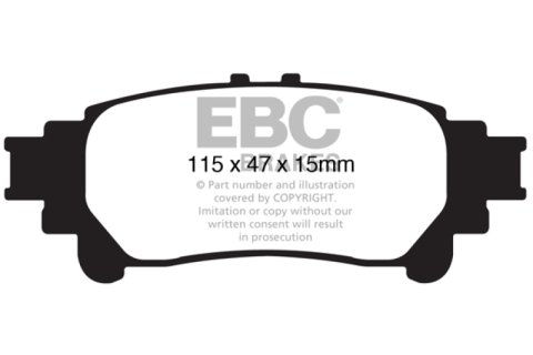 EBC 10+ Lexus RX350 3.5 (Japan) Greenstuff Rear Brake Pads thumbnail 2