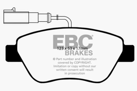 EBC 10-11 Fiat 500 1.4 (Bosch Calipers) Greenstuff Front Brake Pads thumbnail 5