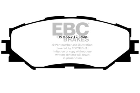 EBC 10-12 Lexus HS250h 2.4 Hybrid Redstuff Front Brake Pads thumbnail 3