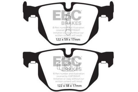 EBC 10-14 BMW X5 3.0 Turbo (35) Redstuff Rear Brake Pads thumbnail 6