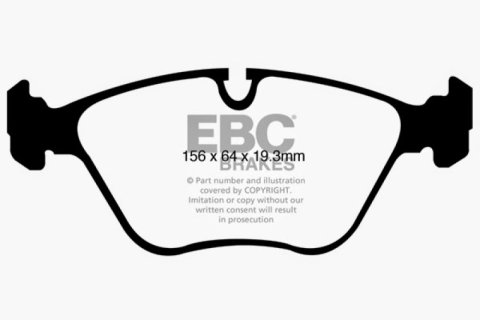 EBC 10-14 BMW X5 4.4 Twin Turbo (50) Greenstuff Front Brake Pads thumbnail 3