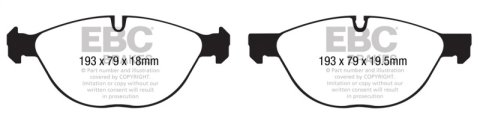 EBC 10-14 BMW X5 4.4 Twin Turbo (50) Greenstuff Front Brake Pads thumbnail 4