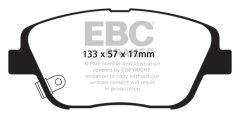 EBC 10-14 Hyundai Sonata 2.0 Turbo Greenstuff Front Brake Pads thumbnail 5