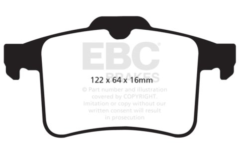 EBC 10-15 Jaguar XF 5.0 Supercharged (470) Redstuff Rear Brake Pads thumbnail 4