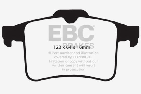 EBC 10-15 Jaguar XF 5.0 Supercharged (470) Redstuff Rear Brake Pads thumbnail 6