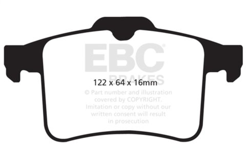 EBC 10-15 Jaguar XF 5.0 Supercharged (470) Redstuff Rear Brake Pads thumbnail 7