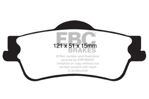 EBC 11+ Chevrolet Caprice 3.6 Ultimax2 Rear Brake Pads thumbnail 5