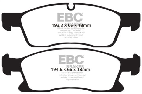 EBC 11+ Dodge Durango 3.6 Greenstuff Front Brake Pads thumbnail 7