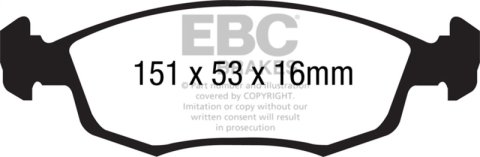 EBC 11+ Fiat 500 1.4 (ATE Calipers) Greenstuff Front Brake Pads thumbnail 5